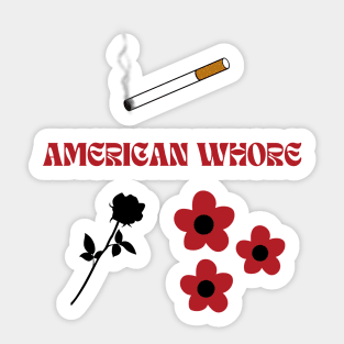 American Whore Song Print Sticker Pack Sticker